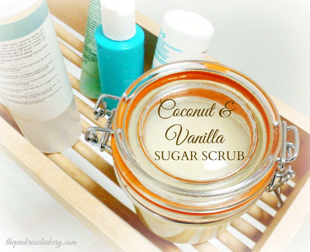 Coconut & Vanilla Sugar Scrub Main - The Pink Rose Bakery