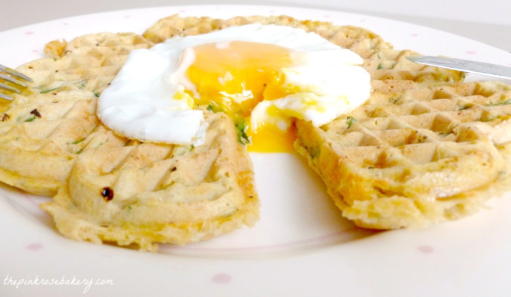 Spinach, Cheddar & Sweet Potato Waffles 2 - The Pink Rose Bakery