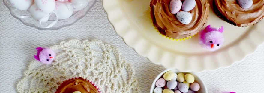 Easter Chocolate Nest Cupcakes - gluten free | the pink rose bakery
