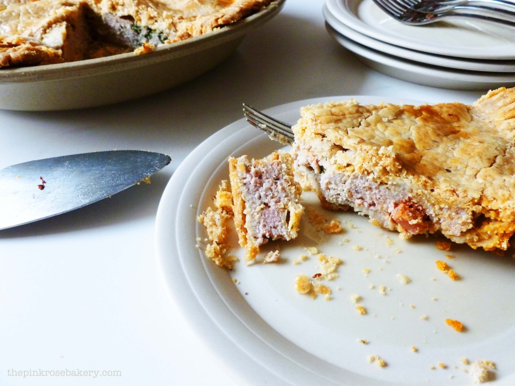 pork, spinach & chorizo pie 2 - the pink rose bakery