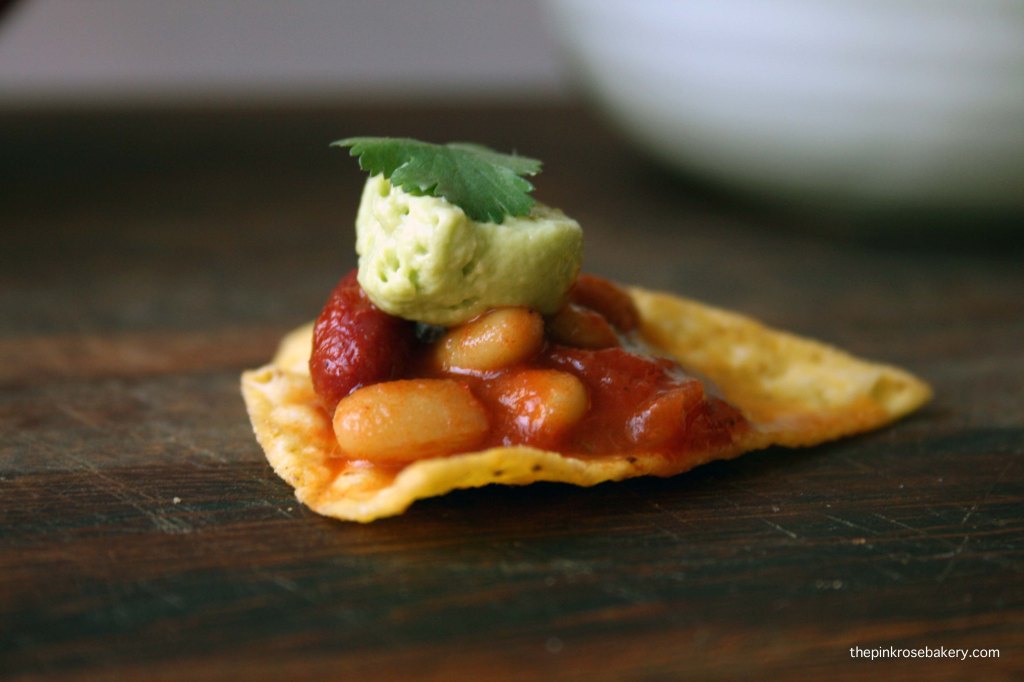 3 bean & chorizo stew + chip | the pink rose bakery