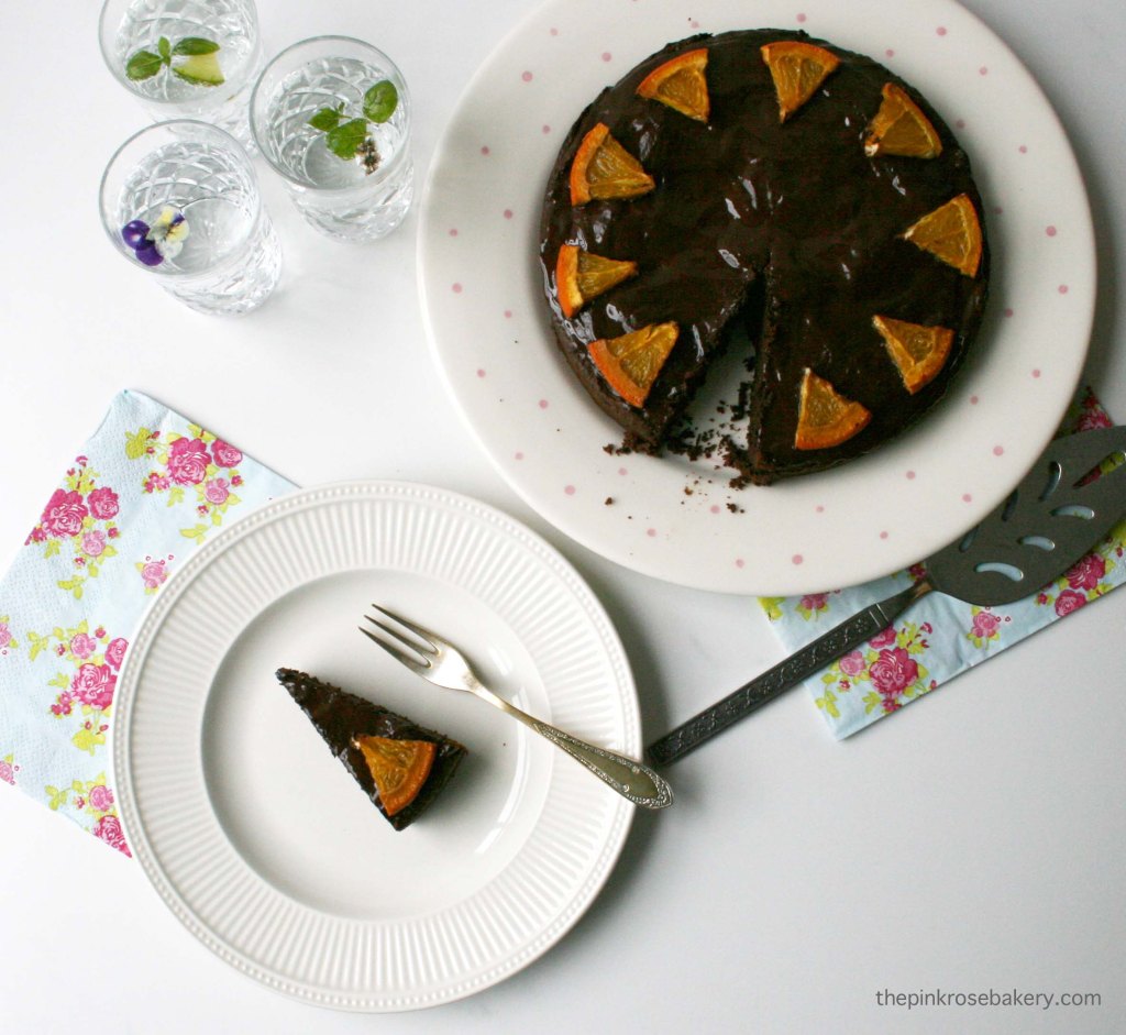 Chocolate Orange Truffle Cake - flour-less and grain free | The Pink Rose Bakery