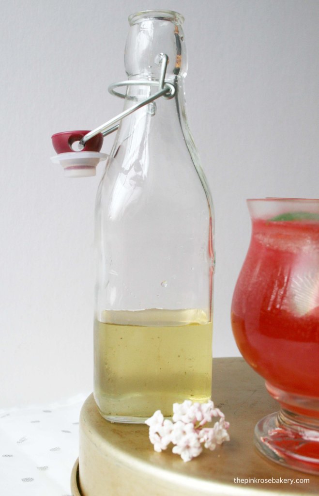 Homemade Mint Syrup for Raspberry Gin Cocktail | The Pink Rose Bakery