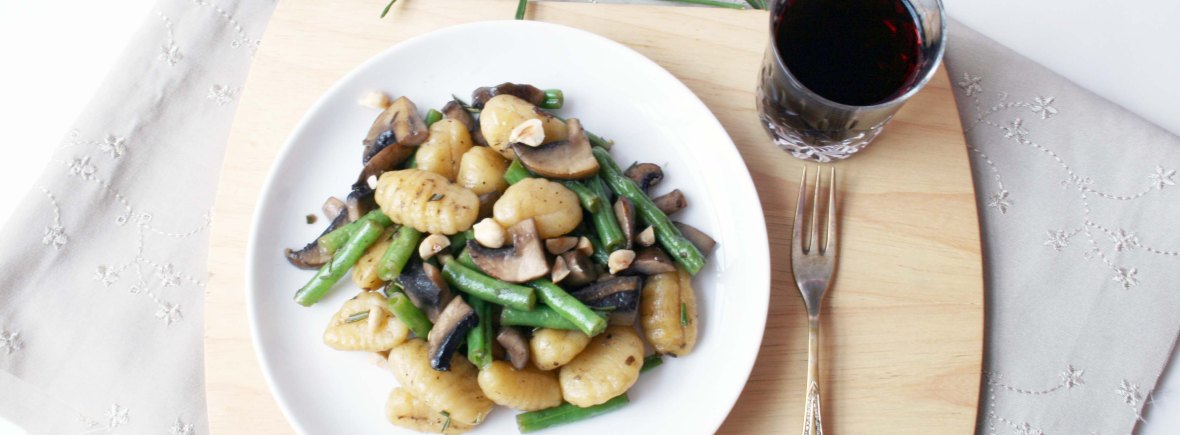 Green Bean & Mushroom Gnocchi {gluten free & dairy free} | The Pink Rose Bakery