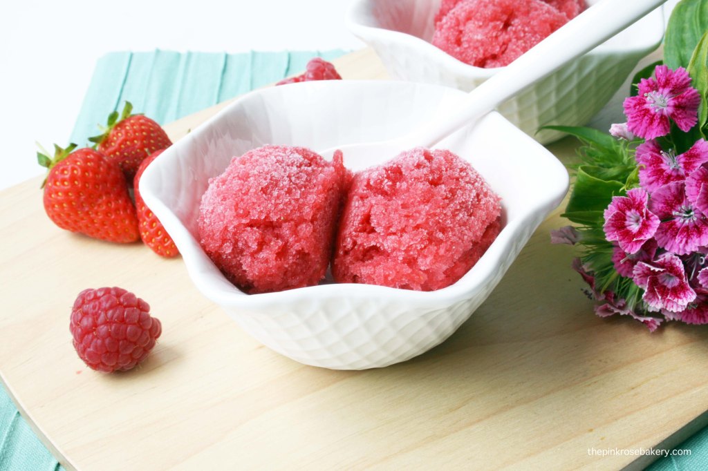 Raspberry & Strawberry Sorbet {gluten free & dairy free} | The Pink Rose Bakery