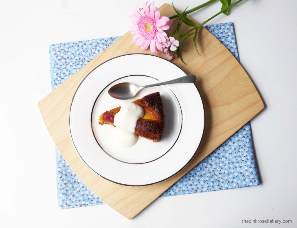 Rhubarb & Nectarine Cake {gluten free and dairy free} | The Pink Rose Bakery