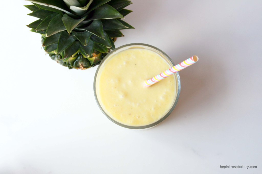 Pineapple & Mango Coconut Milkshake {dairy free} | The Pink Rose Bakery