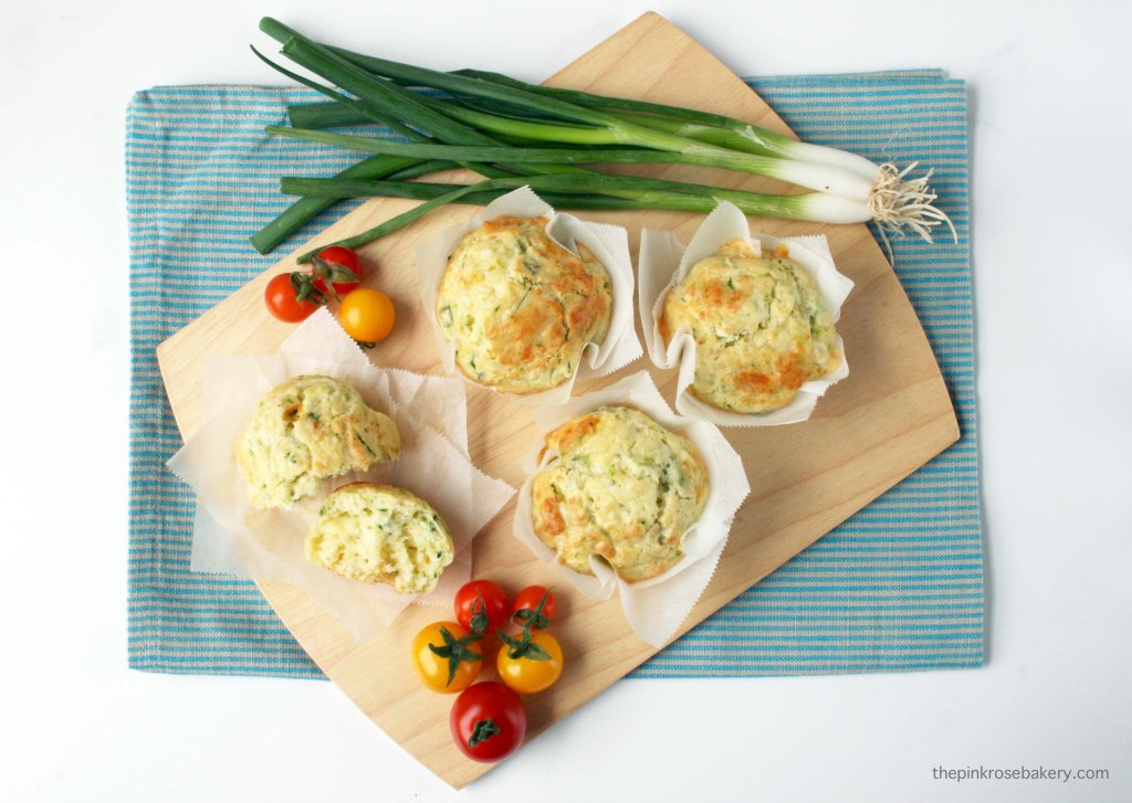 Courgette & Salad Onion Muffins {gluten-free} | The Pink Rose Bakery